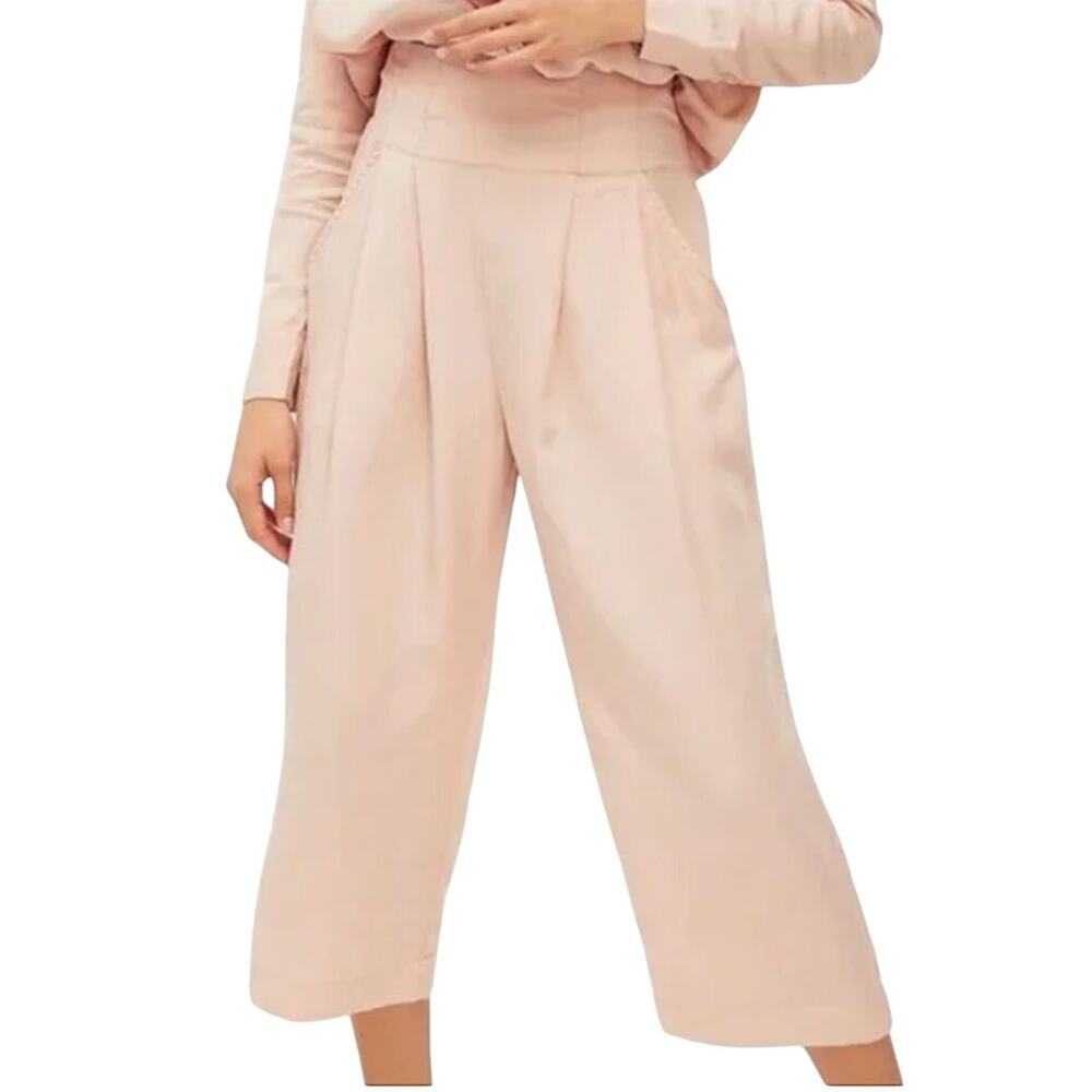 Free People Yasmin Pants Size 10 Pink Lyocell New‎